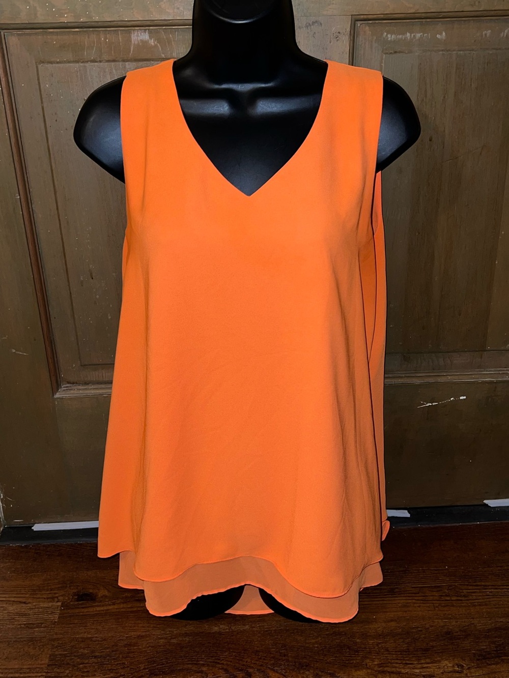 C Est. 1946 Orange Boho Chic Sleeveless V-Neck Layered Tank Top Size M